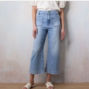 LC LAUREN CONRAD Super Soft Highrise Wildflower Wide Leg Cropped Jeans